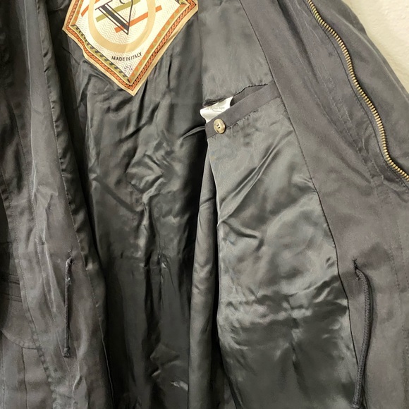 Vintage Vivaldi Made In Italy Silk Drop Waist Oversize Trench Coat Jacket - Picture 8 of 12